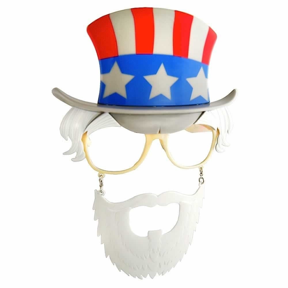 Sun-staches Glasses 4th of July Uncle Sam Costume Dress Up Photo Booths New